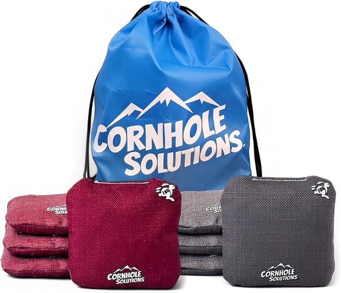 Cornhole Solutions Cornhole Bags Set of 8 – Regulation Pro Style 6x6 – Resin Filled + Tote Bag