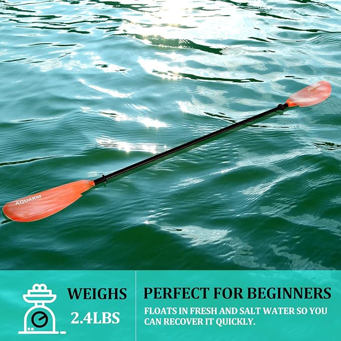 Kayak Paddle 231cm/91inch, Aluminum Shaft with Reinforced Fiberglass Blade, Adjustable Lightweight Kayaking Oars for Boating Canoeing