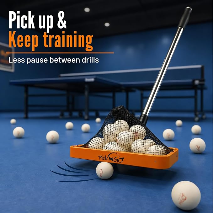 PICK 'N GO Table Tennis Ball Picker - Rapid and Efficient Ping Pong Retrieval Tool - Safe and Easy to Use Table Tennis Accessory for Players and Coaches