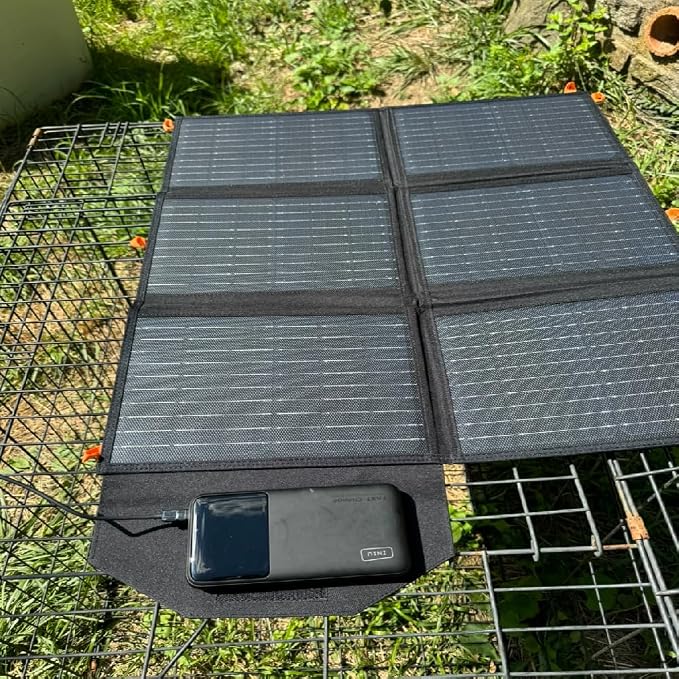 [Upgraded] FlexSolar 60W Portable Solar Panels Chargers QC3.0 USB-A USB-C DC5521 8mm Output Foldable IP65 Waterproof Power Emergency Camping for Small Power Station Generator Tablets Battery Packs