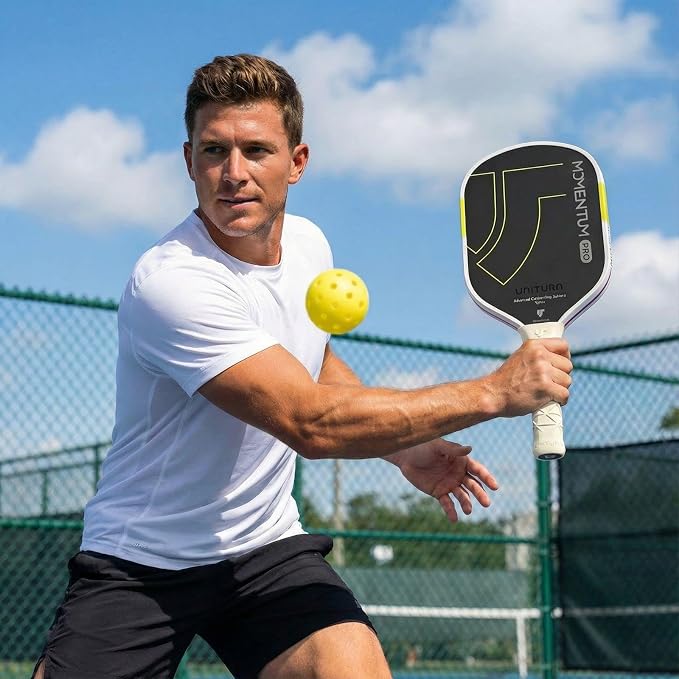 Pickleball Paddle – T700 Raw Carbon Fiber, Silicone Grip | Momentum PRO 16mm Control Core, Hyperfoam Edge
