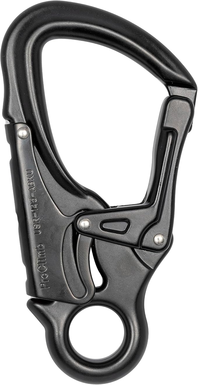 Forged Aluminum Carabiner Snaphook | Perfect for Rock Climbing, Arborists, Fire Fighters, Rescue Ops