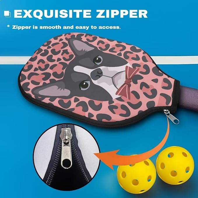 Blue Camo Corgi Pattern Print Pickleball Paddle Covers Only Paddles Holder Sleeve Fits Most Rackets