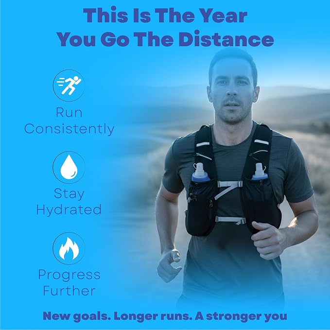 Hydration Vest - Running Vest for Women & Men, 2 Flask 500ml, Phone Pocket, Lightweight Running Hydration Vest Water Backpack, Runners Vest Running Backpack for Hiking & Long Distance Running Stuff