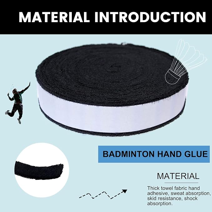 GLL Super Absorbent Cotton Towel Handles Protection Toweling Racket Overgrip Skid Resist Absorb Sweat Grip Tape for Tennis Badminton Racquetball Squash Baseball