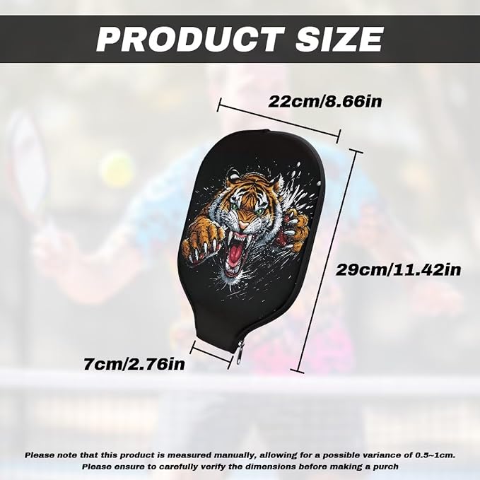 Pickleball Paddle Covers Only for Men and Women Zipper Closure Protection and Decoration