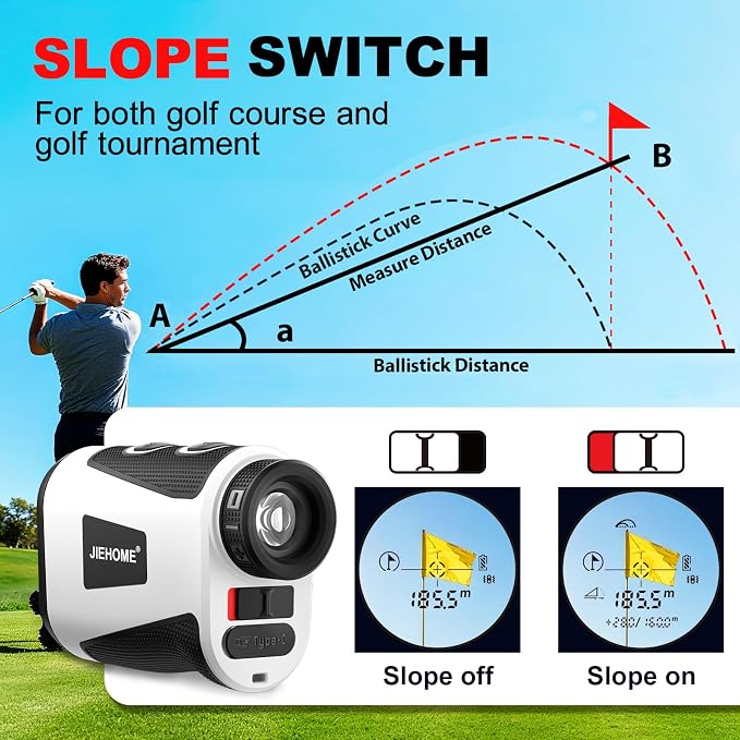 Golf Rangefinder with Slope & Magnet, 7 Modes(Triangulation) Upgraded Range Finders, 1200 Yards, 7X Magnification, Rechargeable Range Finder for Golfing Hunting Golf Accessories for Men Women