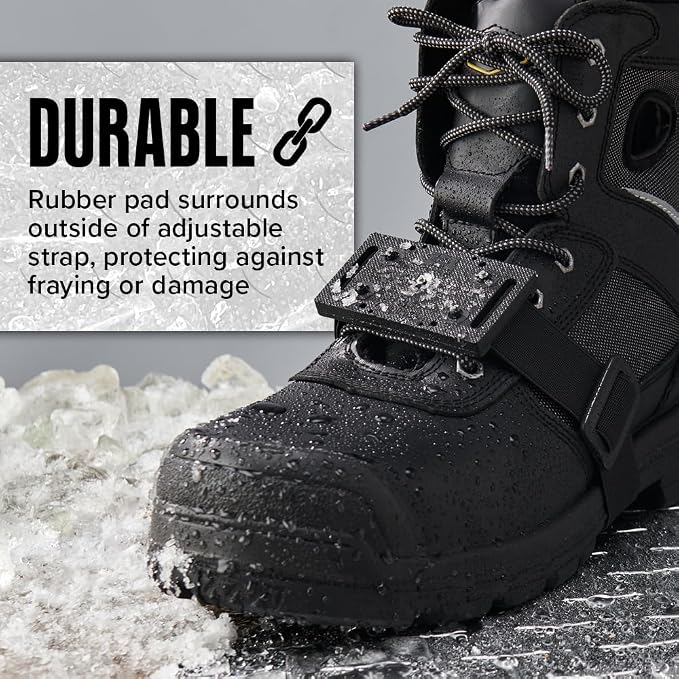 K1 Mid-Sole Ice Cleats for Men & Women - Rotatable Traction Aids For Winter Snow - Low Profile - Black