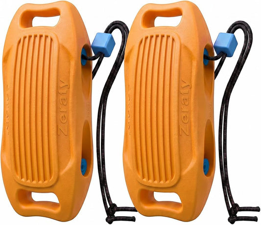 Zeraty Solid EVA Boat Fenders 1-2-4 Packs, 17''x8'' No-Deflation Dock Bumpers with Adjustable Ropes, Modular Stackable Non-Rolling Marine Hull Protector for Pontoon, Yacht, Bass, Jet Ski and Jon Boats