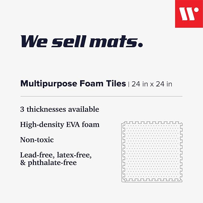 We Sell Mats 1/2-inch Multi-Purpose, Sky Blue, 16 Sq Ft (4 Tiles)