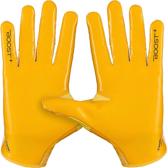 Grip Boost Football Gloves - Solid Stealth 6.0 Boost Plus Sticky Technology - Adult and Youth Football Gloves for Wide Receiver - Men's and Boys Sizes