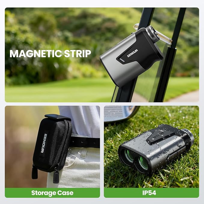 EENOUR Golf Range Finder with Slope, 1200 Yards Golf Rangefinder, Laser Rangefinders with Pin Lock Vibration, 7X Magnification, Rechargeable Compact Portable Range Finder Golfing for Men Women