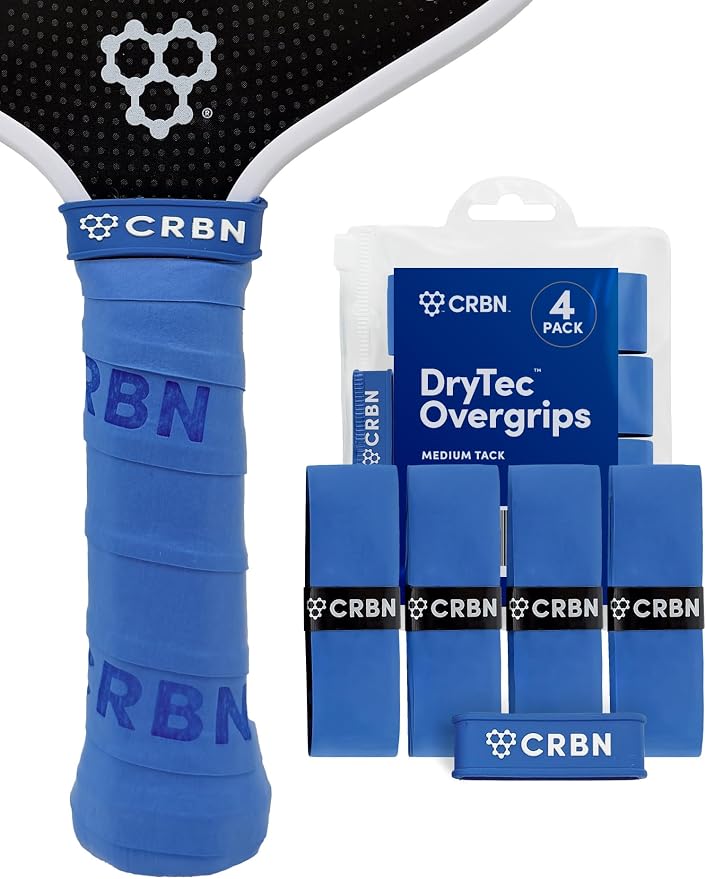 CRBN Pickleball - Drytec™ Overgrips - Pickleball Paddle Grip Tape - Absorbs Shock & Moisture - 4 Pack