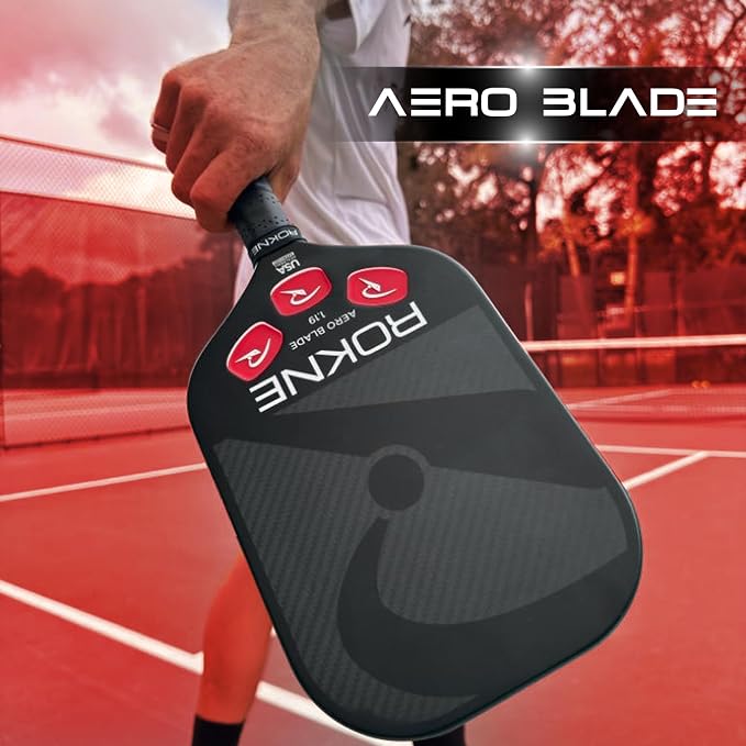 ROKNE Aero Blade 1.19 Pickleball Paddle | USAPA Approved 3K Carbon Fiber Pickleball Paddles | Custom Face Weighting & Foam Injected Mono-Frame | ProGrit Texture for Max Spin & Power | Pro Series
