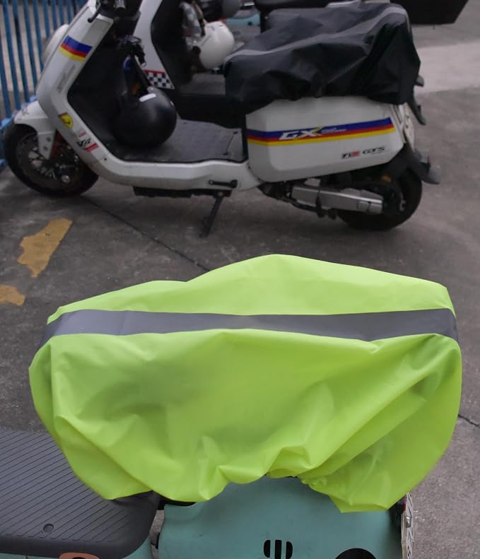 70L Bike Basket Cover Reflective for 120 Accordion Backpack Rain Cover Green