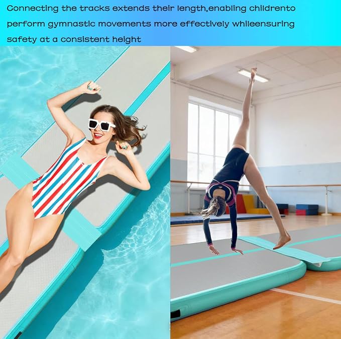 GLANT 3ft/6ft Air Mat Tumble Track Connector Tape for Inflatable Tumbling Gymnastic/Yoga/Camping White（NEW） (40)