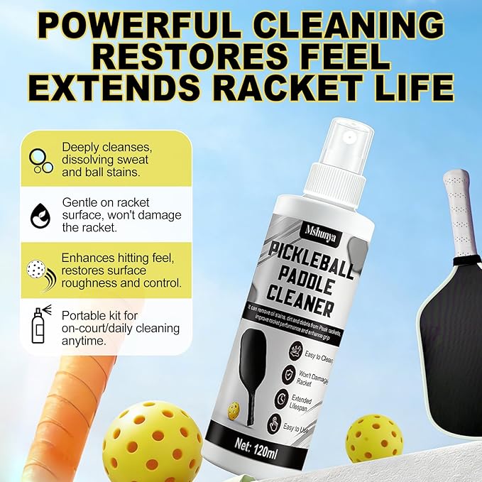 4.06 Oz Pickleball Paddle Cleaner, Restore the Luster of the Racket Surface | 5*7*1 Cm Pickleball Paddle Eraser, Includes a Towel to Remove Dirt and Sweat, Suitable for All Rackets