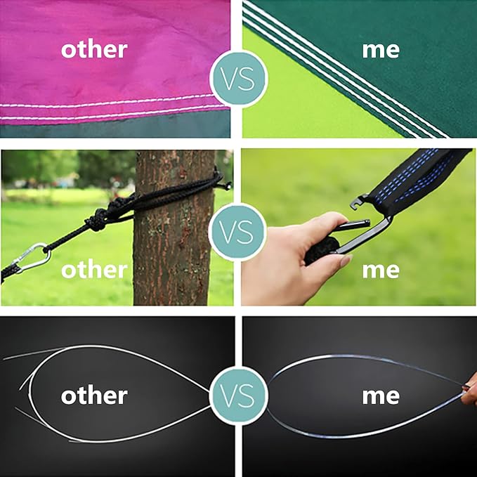 LFL Portable Camping Hammock with Mosquito Net, 1 or 2 Person Outdoor Swing Hammock, Nylon Parachute Material, Quick Opening Outside Hammock with Net, Hiking Travel Courtyard (Black)