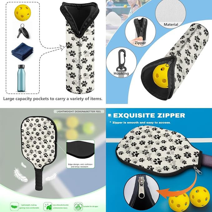 Pickleball Paddles Set 3PCS Pickleball Paddle Case Pickleball Racket Pickleball Bag Ideal for Beginners Gifts