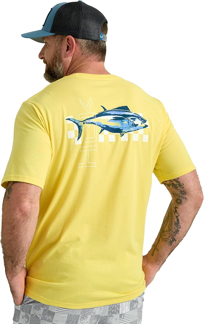 HUK Mens Performance Fishing Logo Tee, Short Sleeve T-Shirt for Men