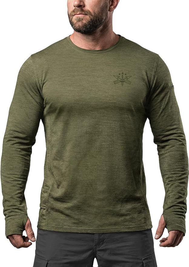 CQR Men's UPF 50+ Sun Protection Long Sleeve Quick Dry Athletic Shirts, Stretch Running Workout Hiking T-Shirts
