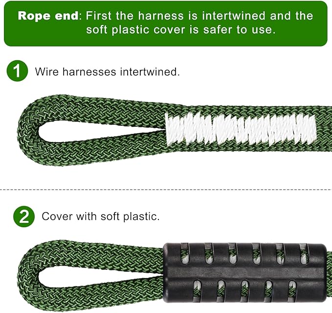 SELEWARE 4ft Tree Swing Rope Hammock Straps Hanging Kit - Fast & Easy Install for Hammock Chair, Tire Swing - Indoor/Outdoor Playground Accessories - Green, 1 Pack