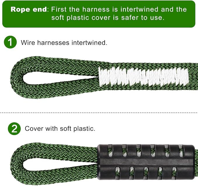 SELEWARE 4ft Adjustable Tree Swing Rope Hammock Straps Hanging Kit - Fast & Easy Install for Hammock Chair, Tire Swing - Indoor/Outdoor Playground Accessories - Green, 1 Pack