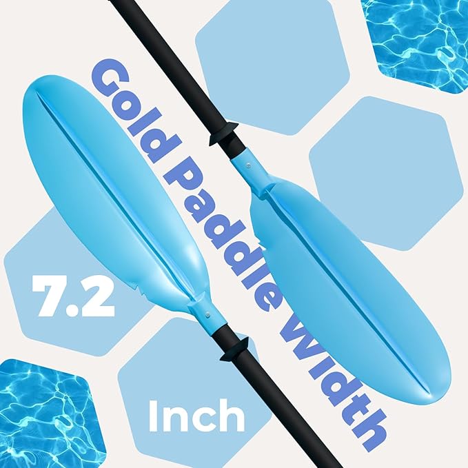 Heavy Duty Kayak Paddle, 96 Inches Kayaking Oars for Boating Canoeing with Free Paddle Leash Aluminum Alloy Shaft Paddle Blades Blue Color.