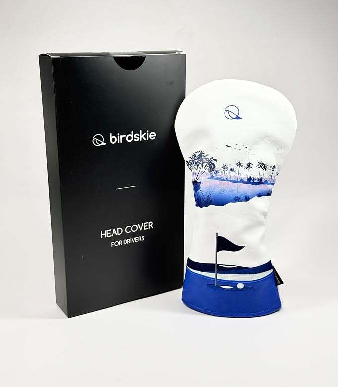 Golf Driver Headcover birdskie Premium Leather Head Cover. Digitally Printed and Embroidered Design. Head Cover for Your Driver by birdskie.