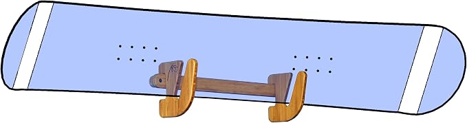 Grassracks Bamboo & Birch Snowboard Rack and Skateboard Rack - Moloka`i Series Snowboard Wall Mount