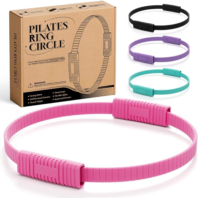 SUBCULTUREPICK Pilates Ring, Silicone Magic Pilates Rings, Lightweight & Durable Flexible Fitness Circle Exercise Equipment for Toning Arms, Thighs,Legs, Core,Yoga & Physical Therapy
