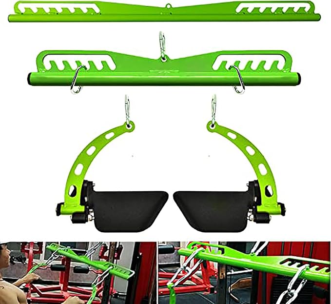 Adjustable Lat Pull down Bar, Cable Machine Attachments for Gym, Home Gym Fitness T-bar Row Pulldown Attachments, Lat Pull Down Machine Wide Grip Neutral Grip Handle