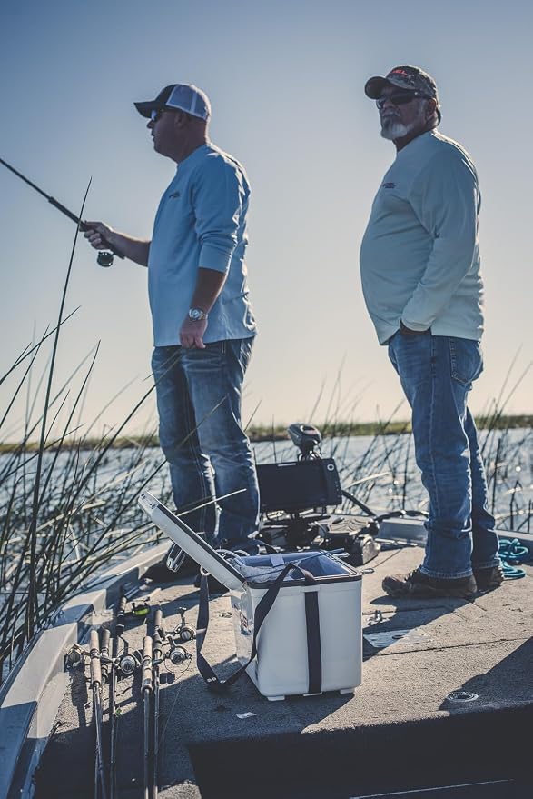Engel Live Bait Cooler Box with 2nd Gen 2-Speed Aerator Pump - Portable Fishing Station & Minnow Bucket for Shrimp & Other Live Fish with Aerator - ENGLBC-N