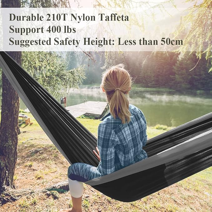 Forbidden Road Camping Hammock 400lbs Capacity Portable Hammock for Outside, Backyard, Travel, Backpacking, Beach