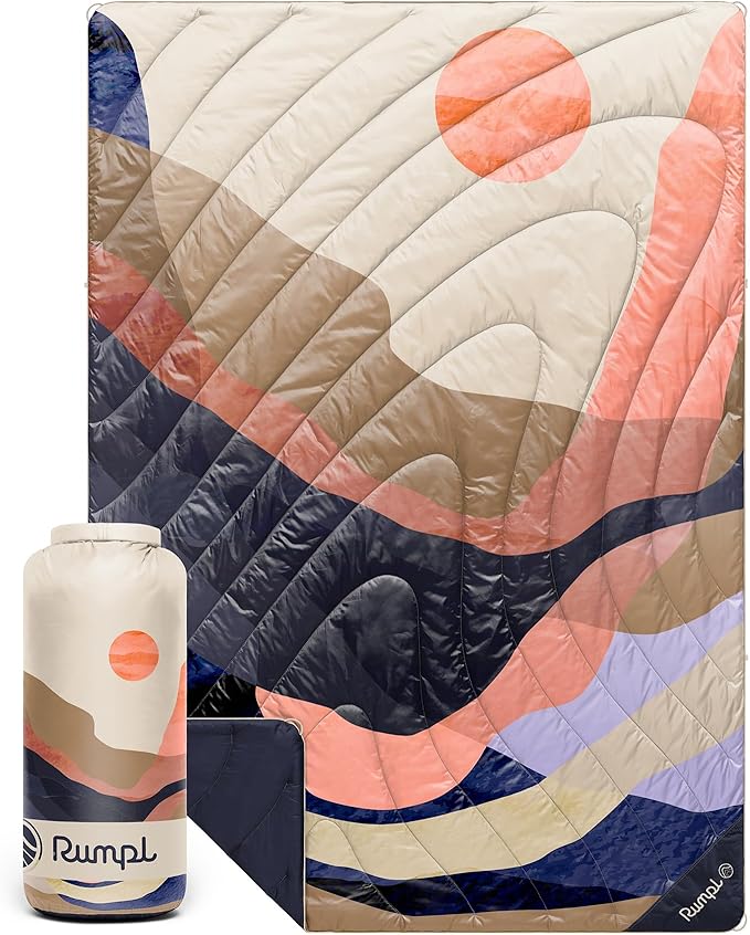 Rumpl Original Puffy 1-Person Blanket for Camping and Outdoors, Valley Dawn