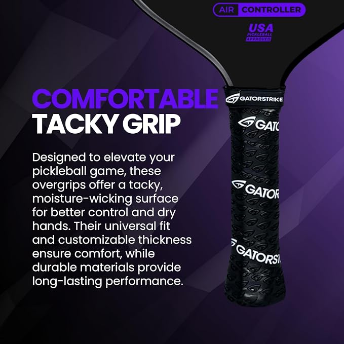 GATORSTRIKE Vincimus Air Controller T600 Pickleball Paddle, T600 Carbon Fiber Pickleball Paddle with Enhance PP Honeycomb 16mm Core, 8.1oz with GatorGrit Face