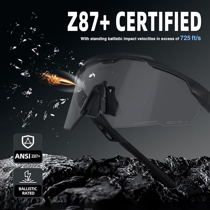 Shooting Glasses Anti Fog with High Definition Lenses, ANSI Z87+ Certified Tactical Safety Glasses for Men Women