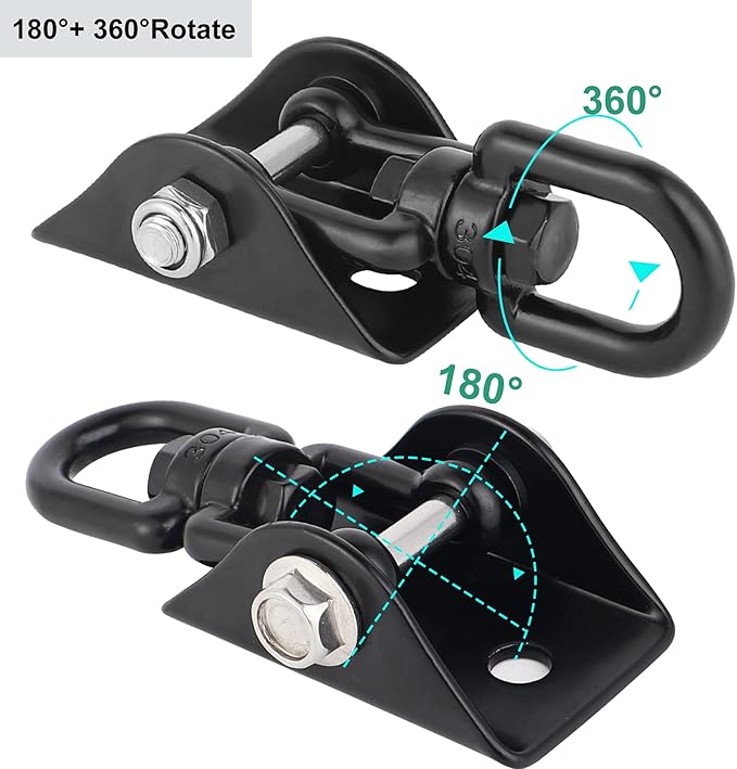 Porch Swing Hanging Kit, 360°Rotating 1200 lb Capacity Hanger for Porch Swing, Hammocks, Swing Chair (2 Pack)