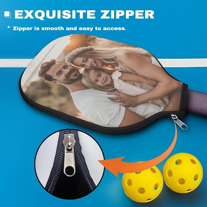 Pickleball Paddle Covers Only for Men and Women Zipper Closure Protection and Decoration