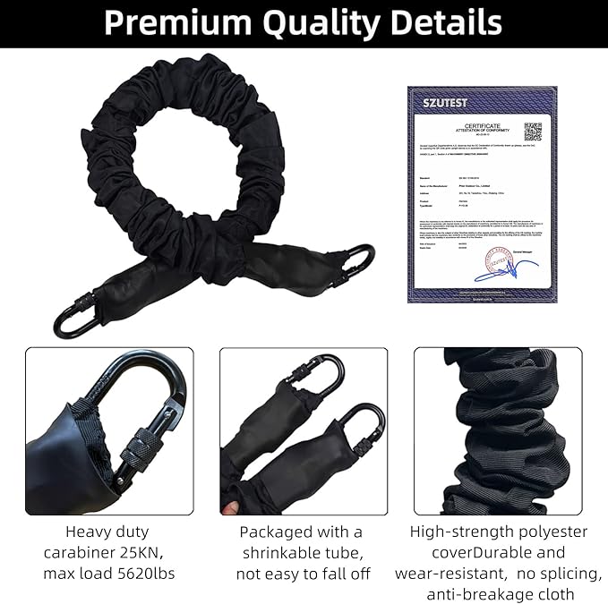 PRIOR FITNESS Premium Bungee Cord, Heavy Duty Bungee Fitness Cord,88-264Pounds Resistance Cord Elastic Rope Suspension Workout Fitness Bands for Exercise at Home Gym Include ONLY 1* Extra Bungee Cord