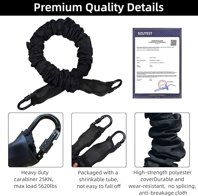 PRIOR FITNESS Premium Bungee Cord, Heavy Duty Bungee Fitness Cord,88-264Pounds Resistance Cord Elastic Rope Suspension Workout Fitness Bands for Exercise at Home Gym Include ONLY 1* Extra Bungee Cord