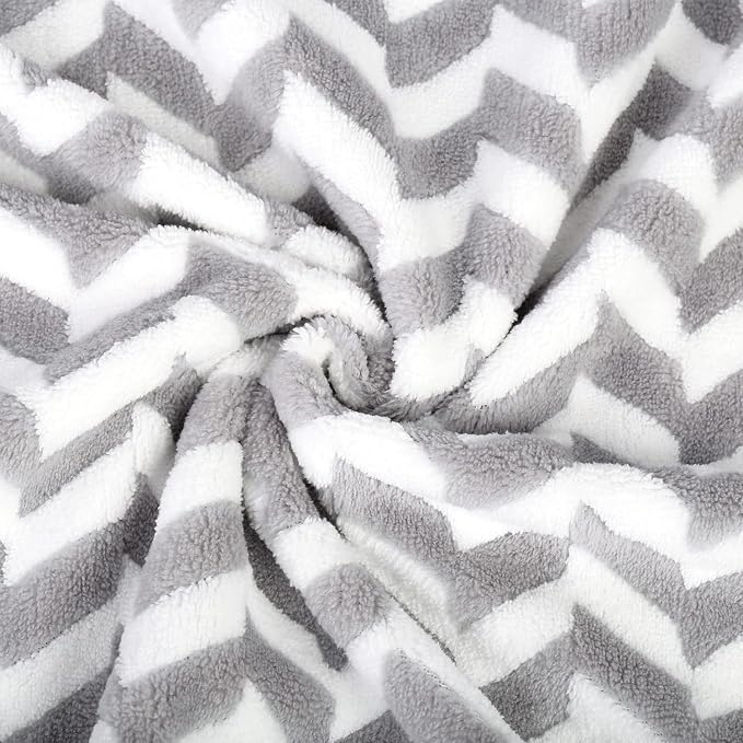 JML Microfiber Bath Towels, Bath Towel 2 Pack(30" x 60"), Oversized, Soft, Super Absorbent and Fast Drying, Multipurpose Use for Sports, Fitness, Yoga, Chevron Grey