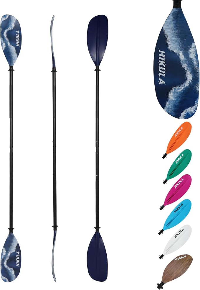 Kayak Paddles Aluminum Shaft Paddle with Nylon Blades, Floating Adjustable Kayaking Oars, 3 Piece, 220-240cm/86-94 Inches,Black/Rose/Teal