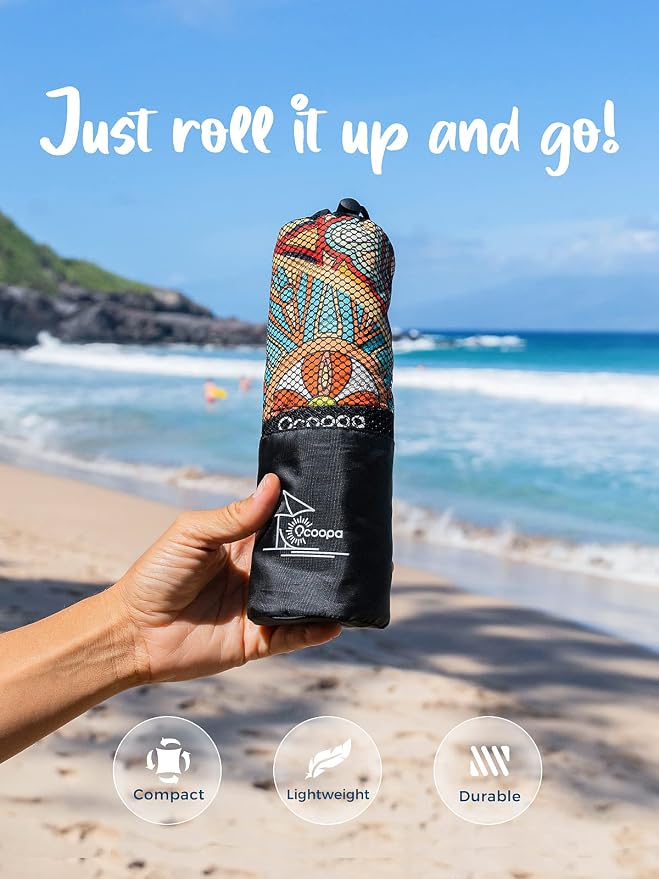 OCOOPA Microfiber Beach Towel Sand Free, 63''x31'' Large Towels, Lightweight Compact Quick Dry Absorbent Pool Towel for Bath,Camping,Swimming,Travel Accessories