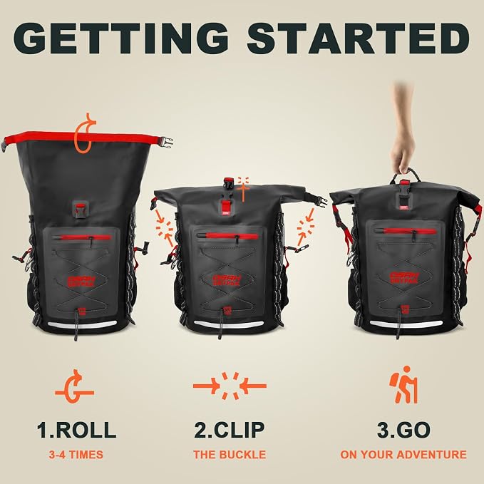 OSAH DRYPAK Waterproof Backpack Dry Bag 25L/35L/55L/85L – Heavy Duty Roll-Top Hiking Backpack Sack Keeps Gear Dry for Travel, Kayaking, Boating, Camping, Rafting and Fishing