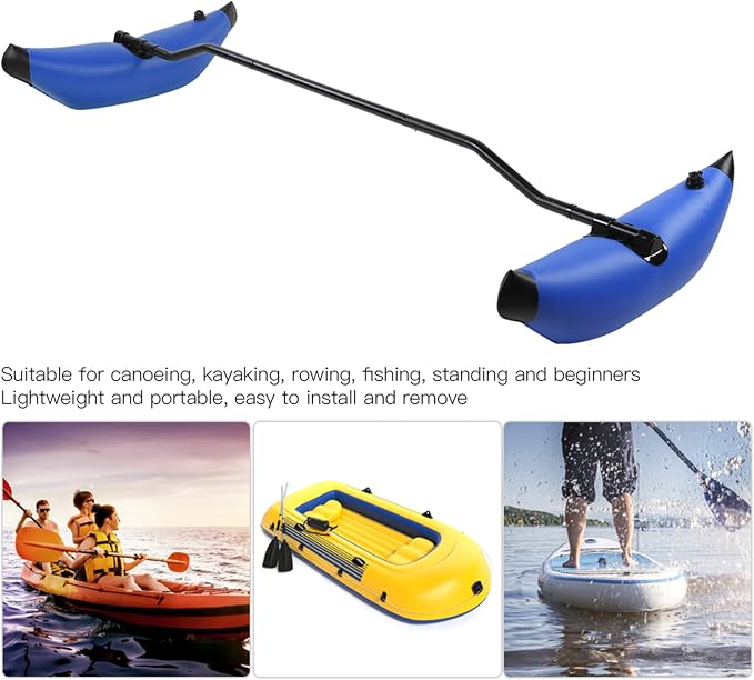 PVC Inflatable Kayak Outrigger Float Portable Higher Stability Balancing Canoe Outrigger Kit Balancing Boat Accessory
