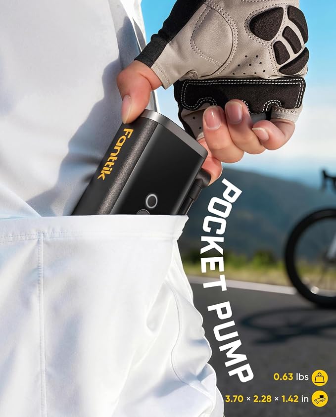Fanttik X11 Ace Mini Bike Pump, 21s Fast Inflate Bicycle Pump with Gauge, 150PSI Electric Air Pump Portable with Presta/Schrader Valve for Motorcycle/Road/E-Bike/MTB, iF Design Award 2026