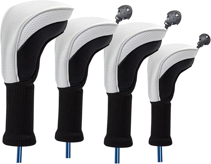 Wood Headcover Golf Club Covers Driver Headcovers Nylon Head Covers Designed to Fit All Woods - 3/4/5/6 Pack/Set Golf Accessories Suitable for Men and Women