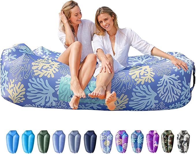 AlphaBeing Inflatable Lounger Beach Chair Accessories, Air Sofa Hammock Inflatable Couch for Camping Backyard Lakeside with Compression Sacks, Ideal Outdoor Gifts for Adults