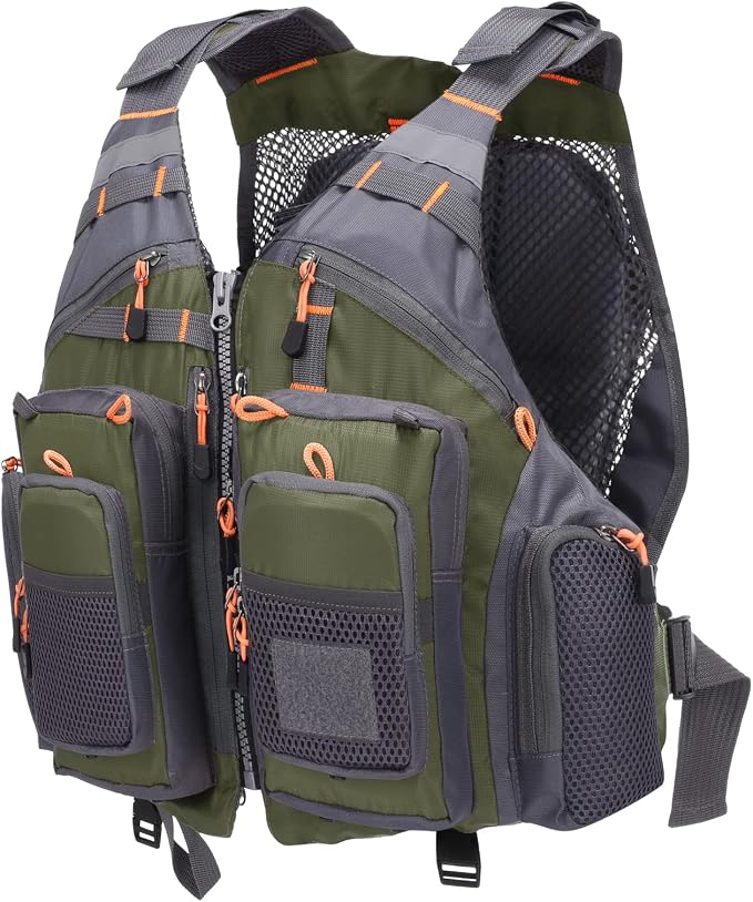 Lixada Fly Fishing Vest Fishing Jacket Breathable Polyester Mesh Design Fishing Vest
